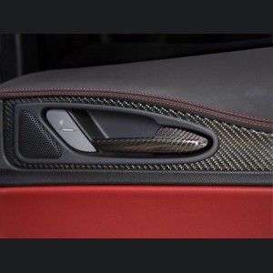 Alfa Romeo Stelvio Interior Door Handle Trim Set - Carbon Fiber